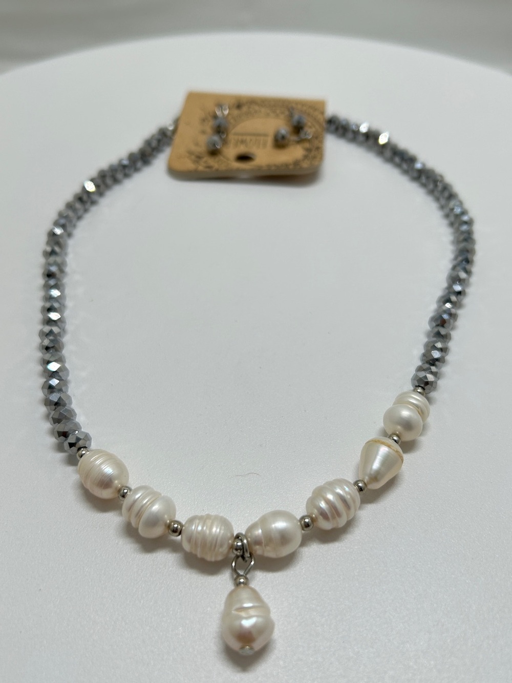 Wild Flower, Baroque Pearl and Crystal Necklace And Earring Set, NOC